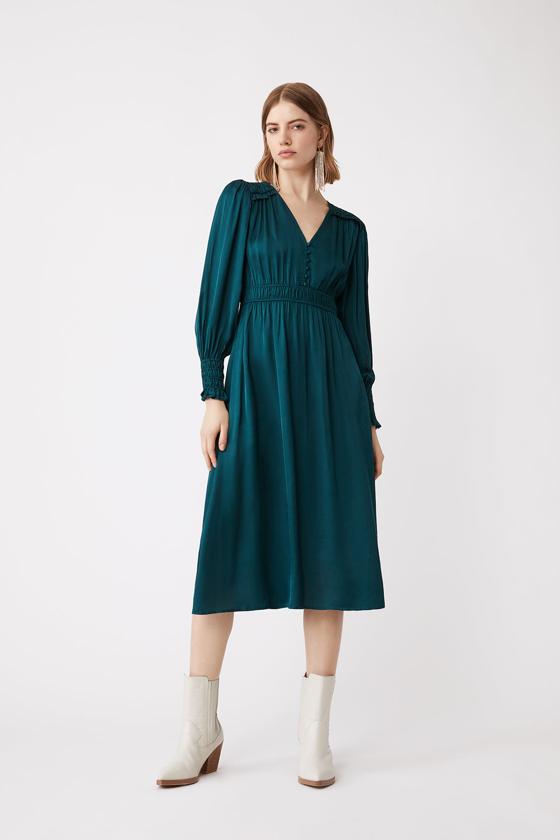 Carmen Buttoned Midi Dress