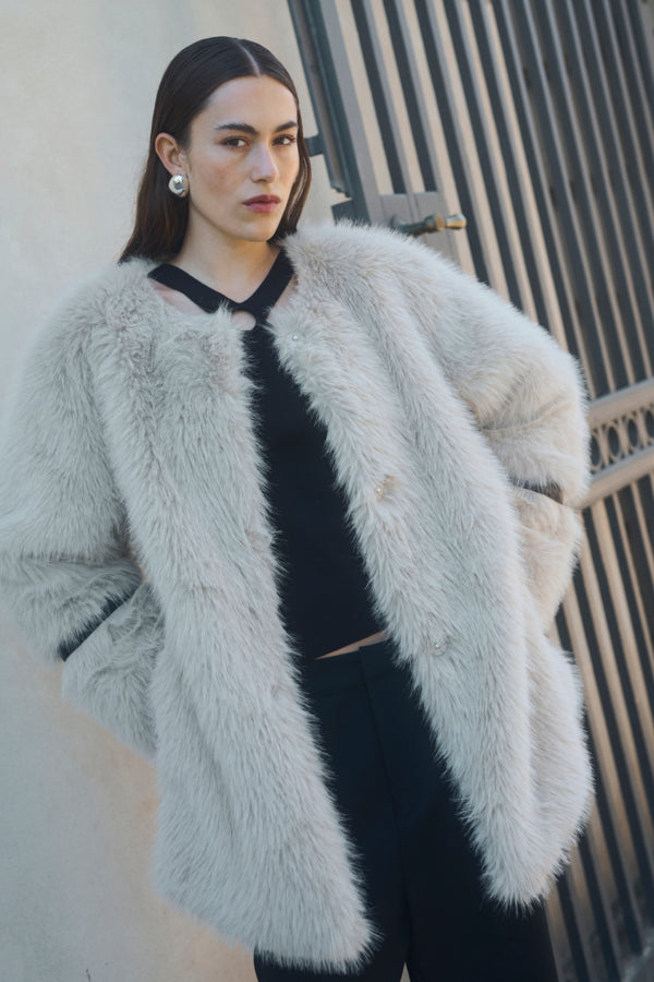 Perly Faux Fur Coat - KBS