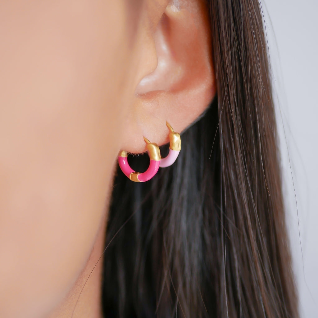 Lina small hoops - Pale Pink - Enamel Copenhagen