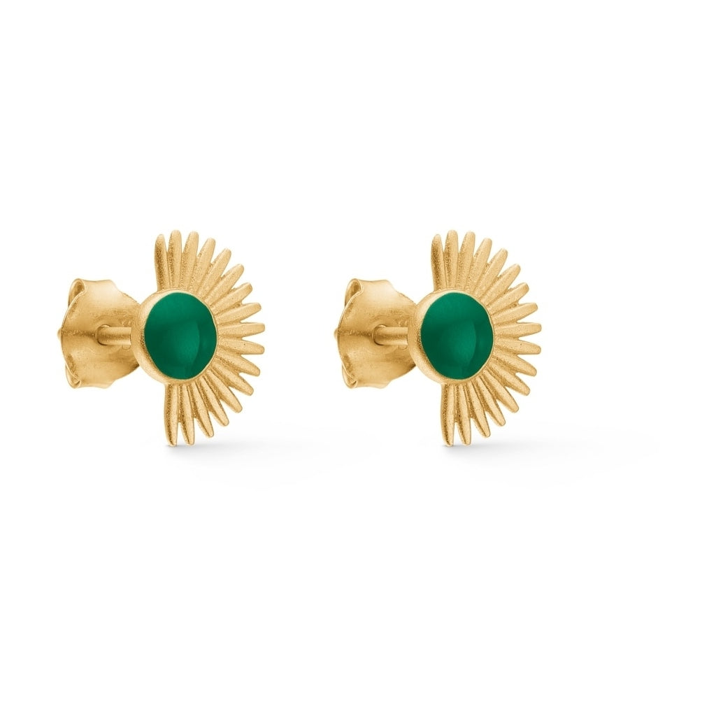 Soleil Studs - Green - Enamel Copenhagen