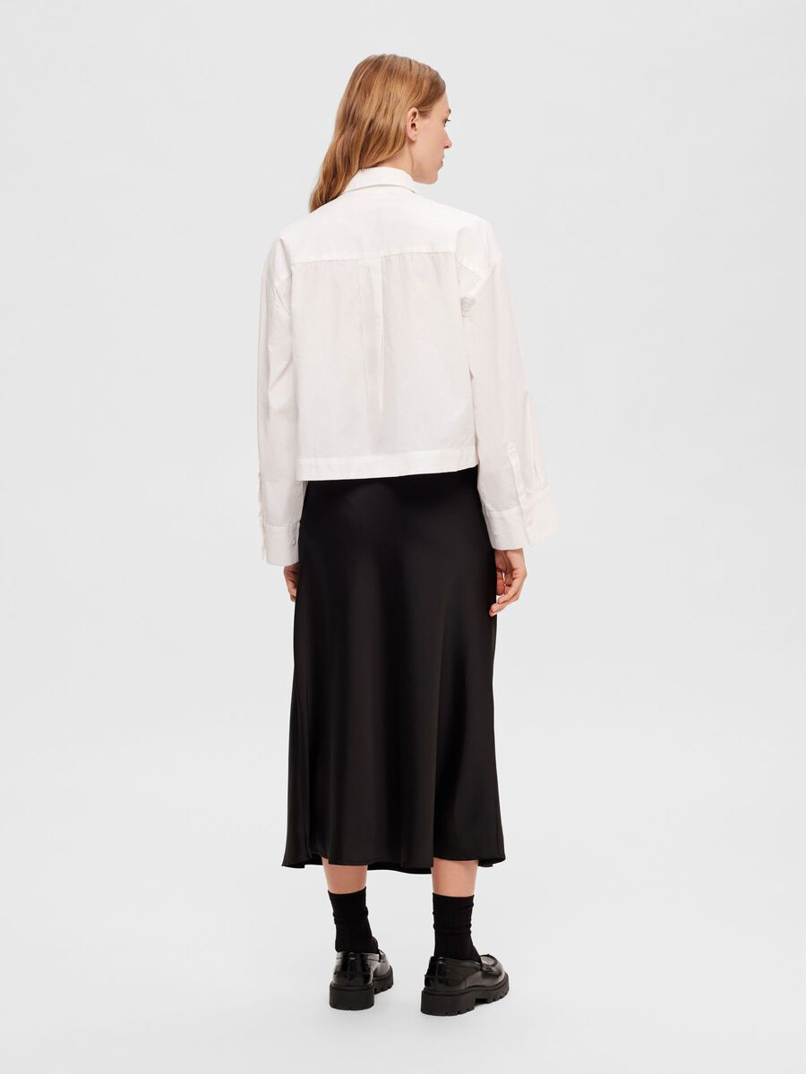 Satin Midi Skirt (LENA) - Selected Femme