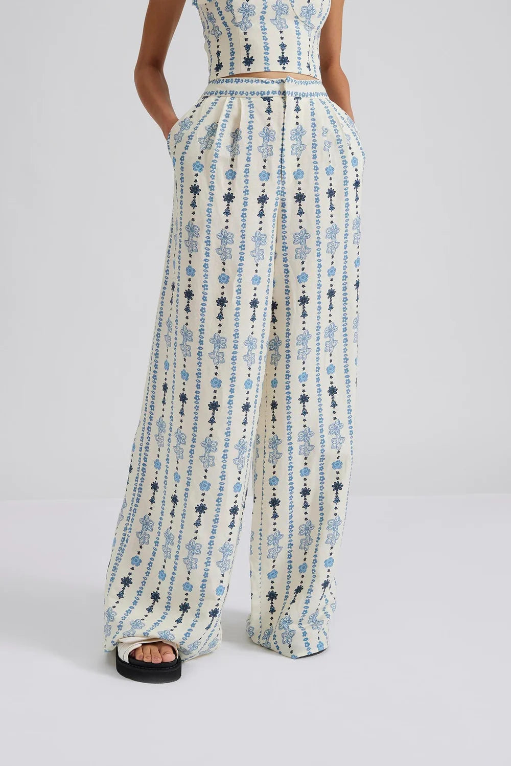 Cora High Waist Palazzo Trousers - Malina