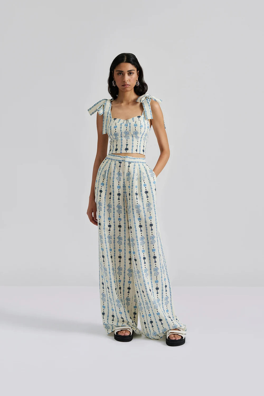 Cora High Waist Palazzo Trousers - Malina