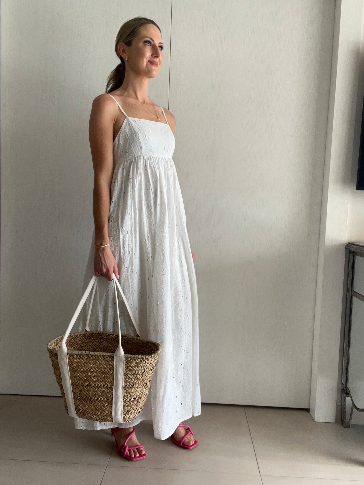 Bonita Maxi Broderie Dress - Selected Femme