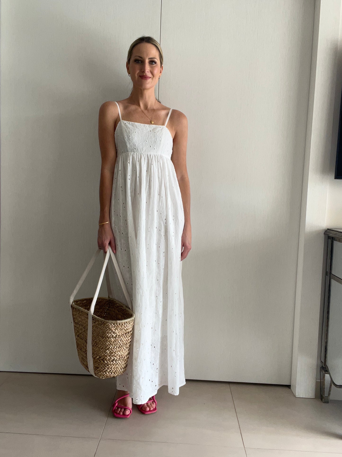 Bonita Maxi Broderie Dress - Selected Femme