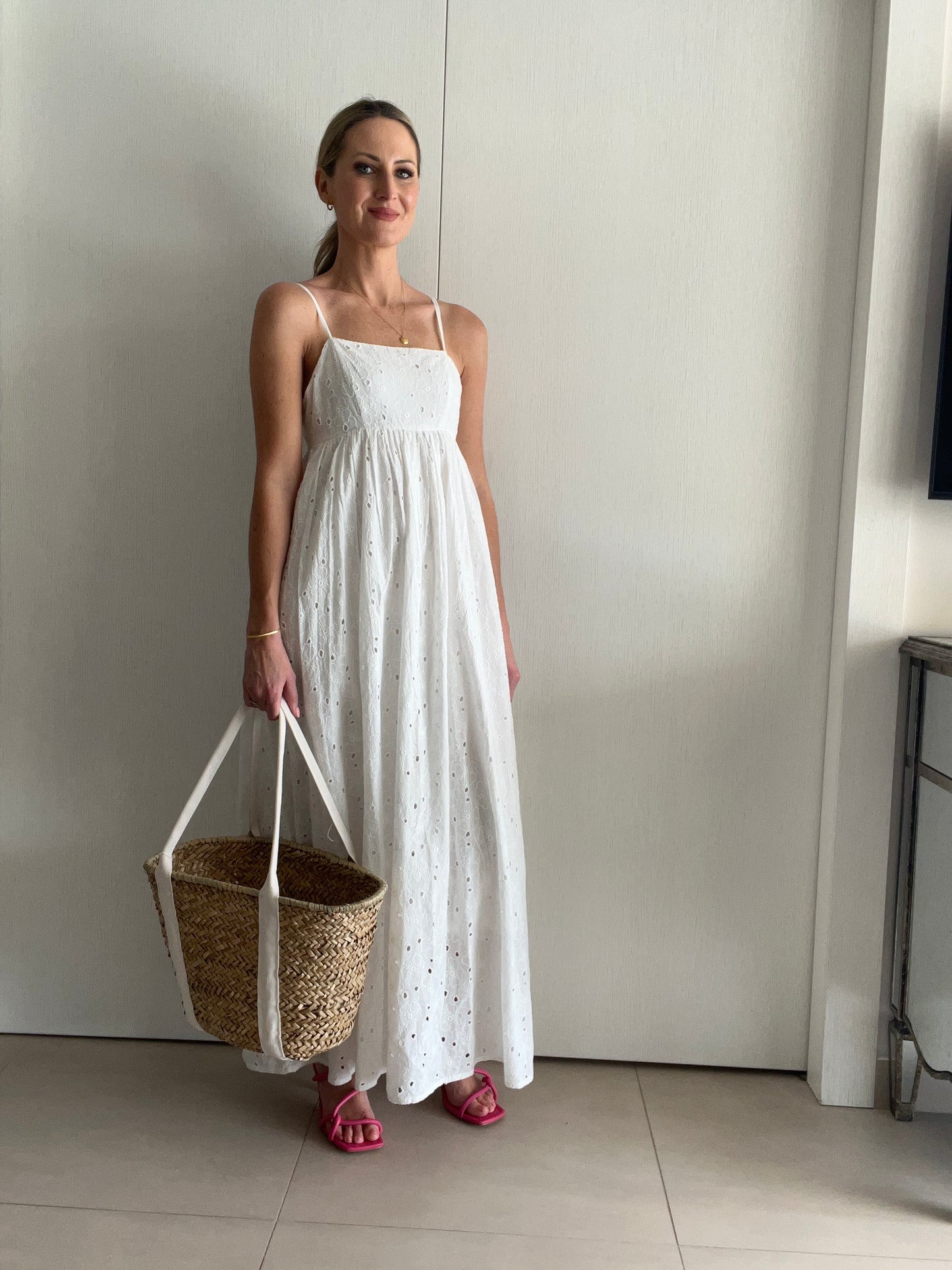 Bonita Maxi Broderie Dress - Selected Femme