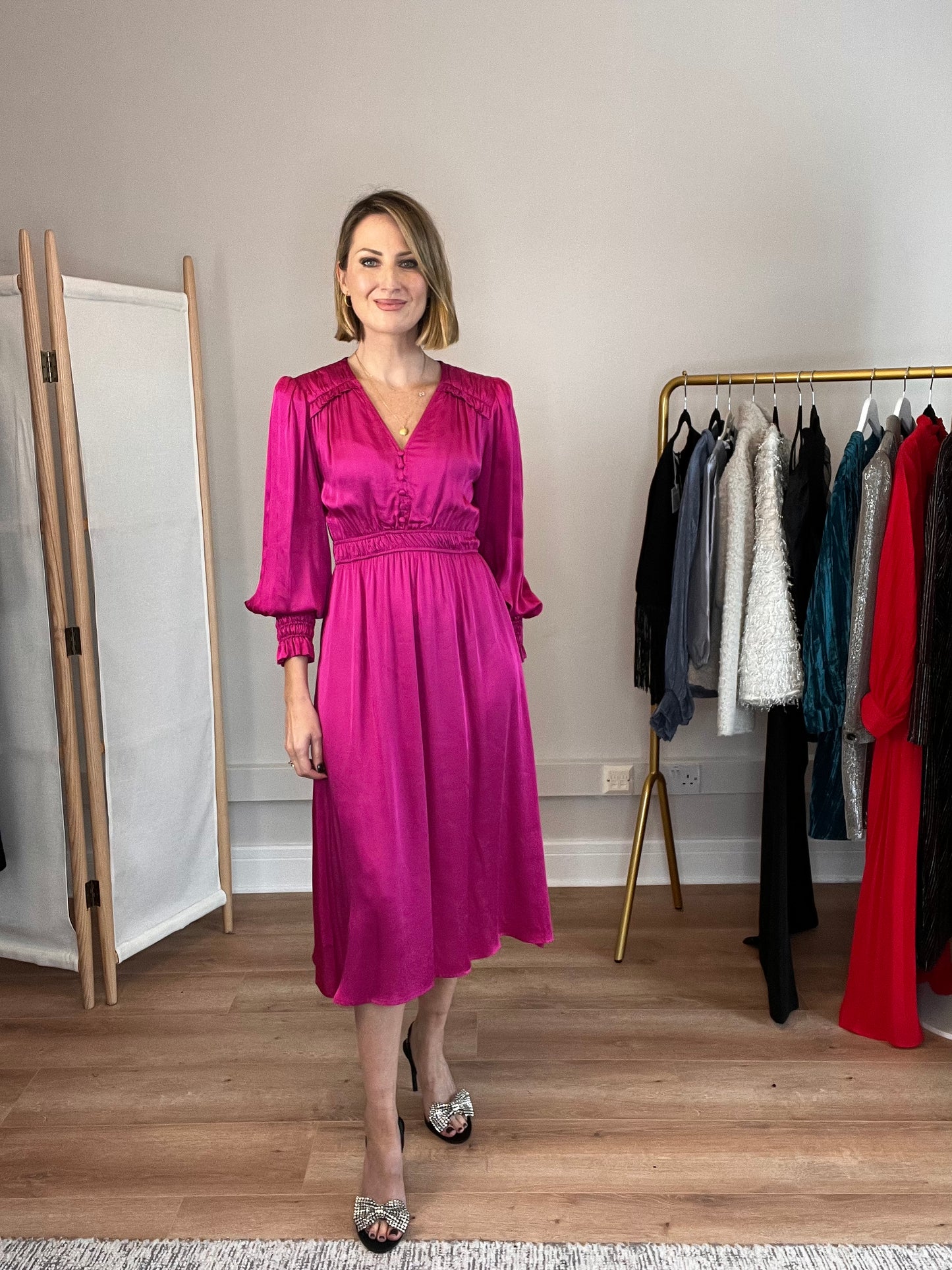 Carmen Buttoned Midi Dress