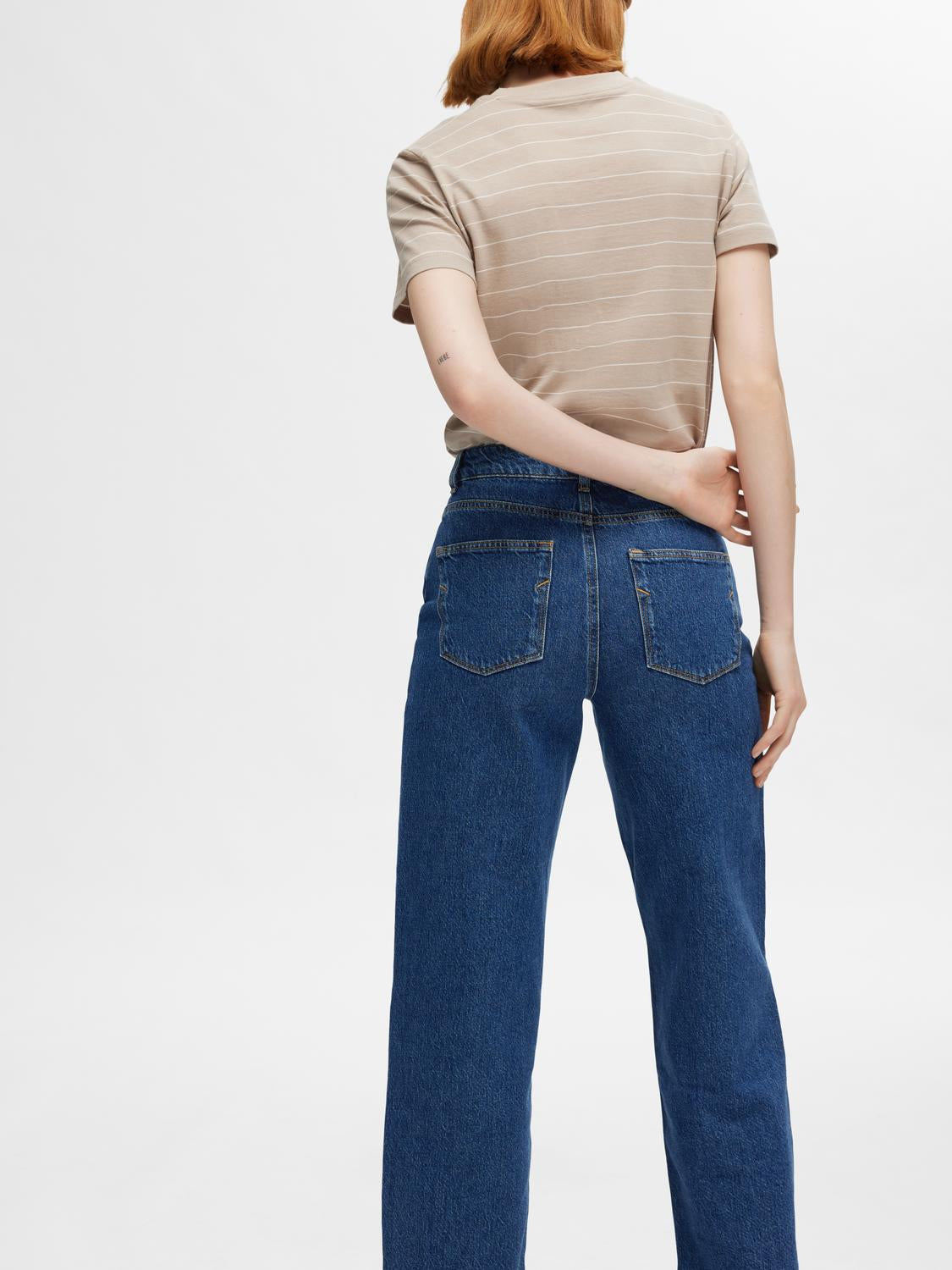 SLFCLAIR HIGH WAIST STRAIGHT CROP JEANS - SELECTED FEMME