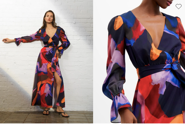 Isadora Drape Long Sleeve Maxi Dress - French Connection