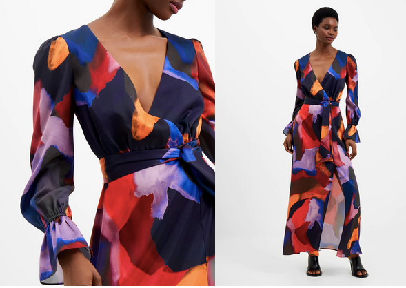 Isadora Drape Long Sleeve Maxi Dress - French Connection