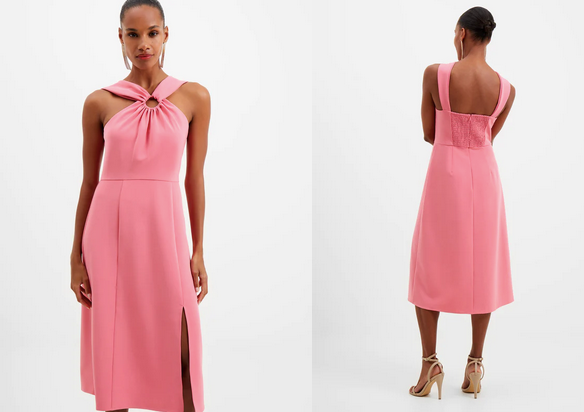 Crepe Ring Halterneck Dress - French Connection