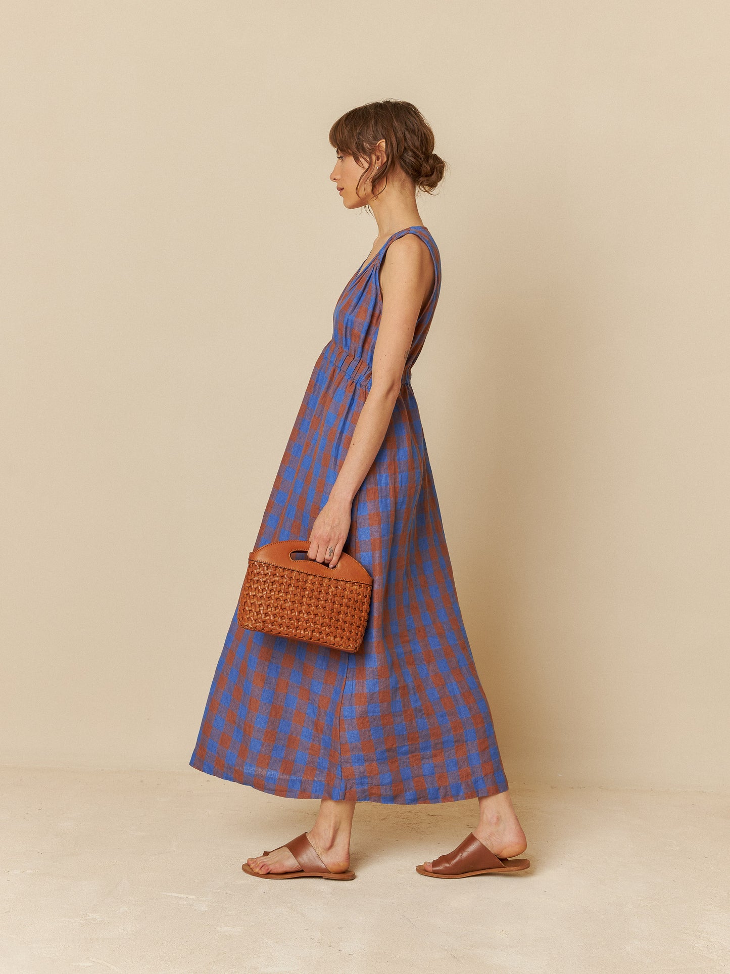 LINEN GINGHAM DRESS - INDI & COLD