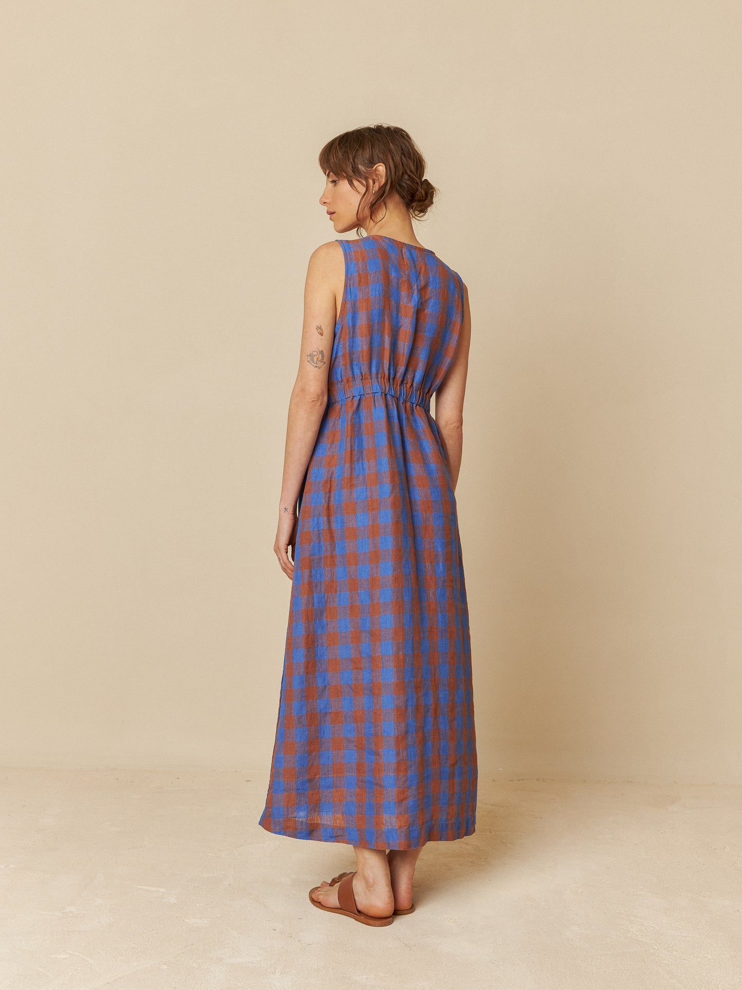 LINEN GINGHAM DRESS - INDI & COLD