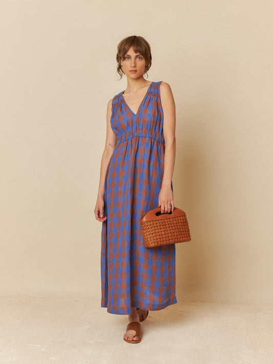 LINEN GINGHAM DRESS - INDI & COLD
