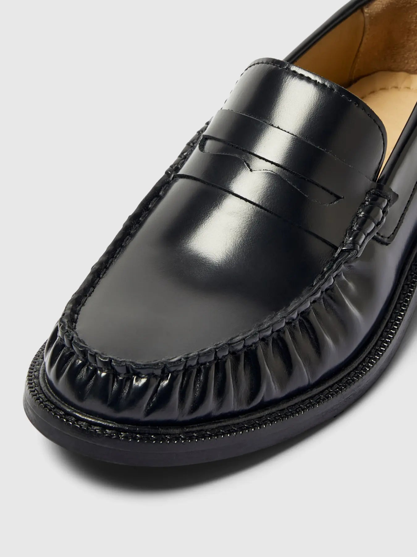 CAMILLE LEATHER LOW PENNY LOAFER - SELECTED FEMME