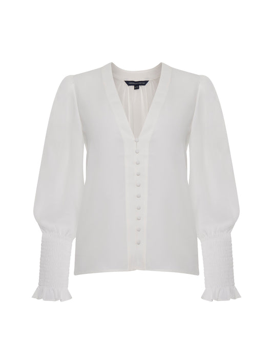 CREPE V NECK BLOUSE FRENCH CONNECTION