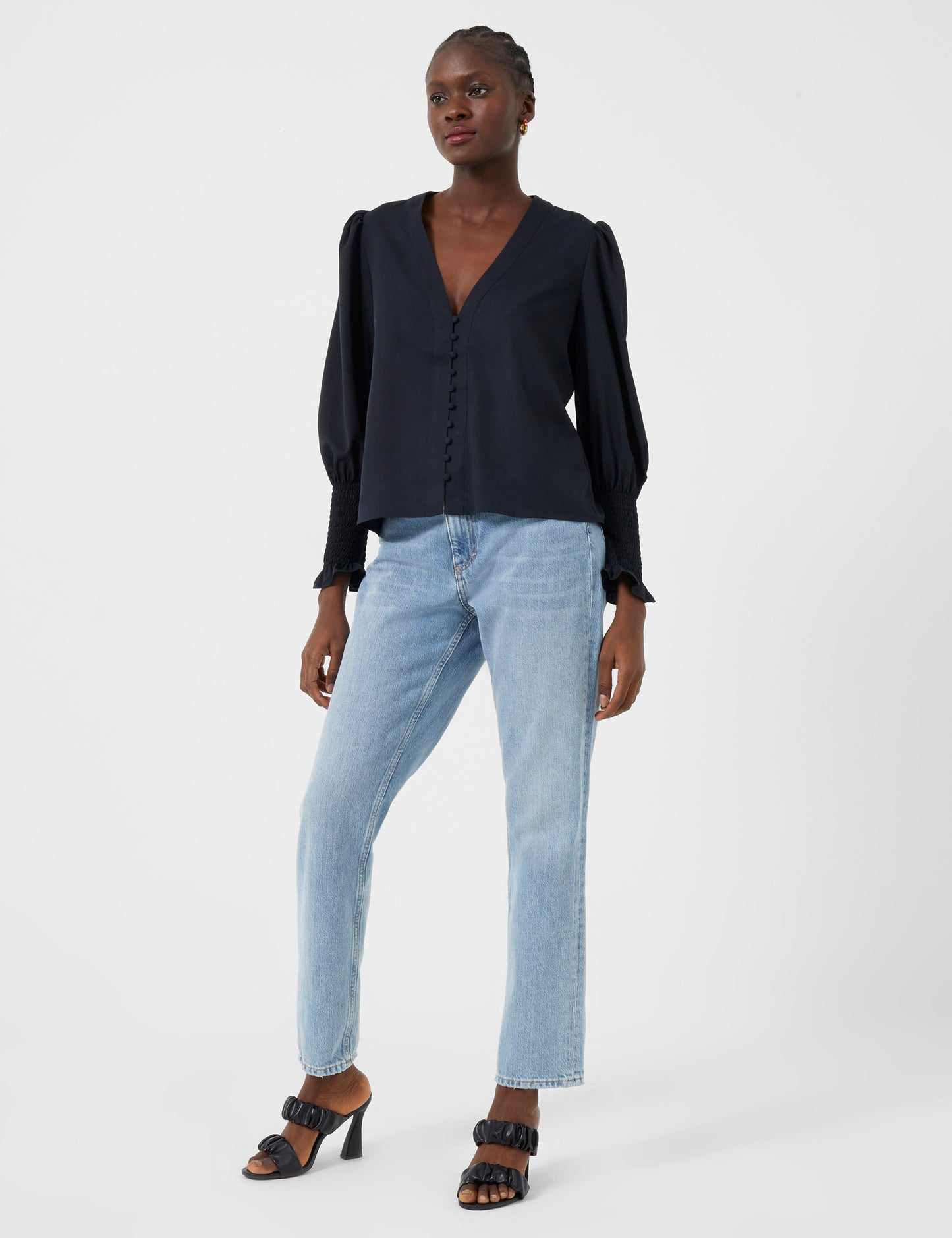 CREPE V NECK BLOUSE FRENCH CONNECTION