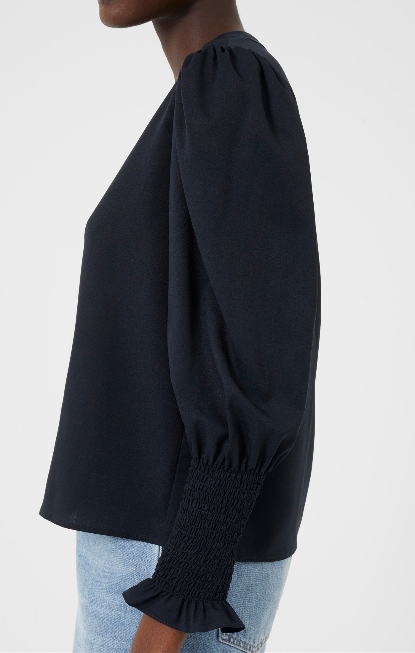 CREPE V NECK BLOUSE FRENCH CONNECTION