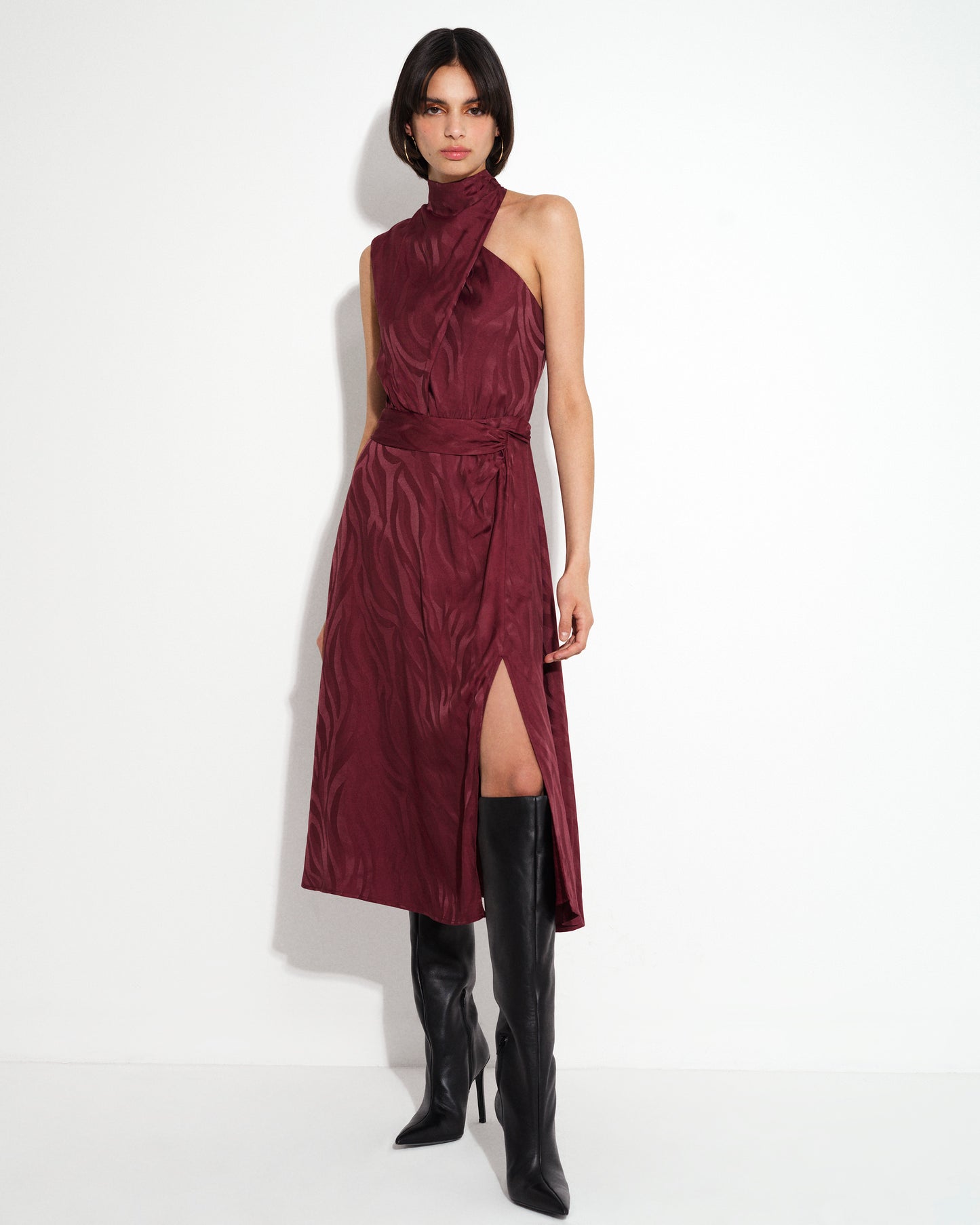 Aba Eco Satin Midi Dress - French Connection