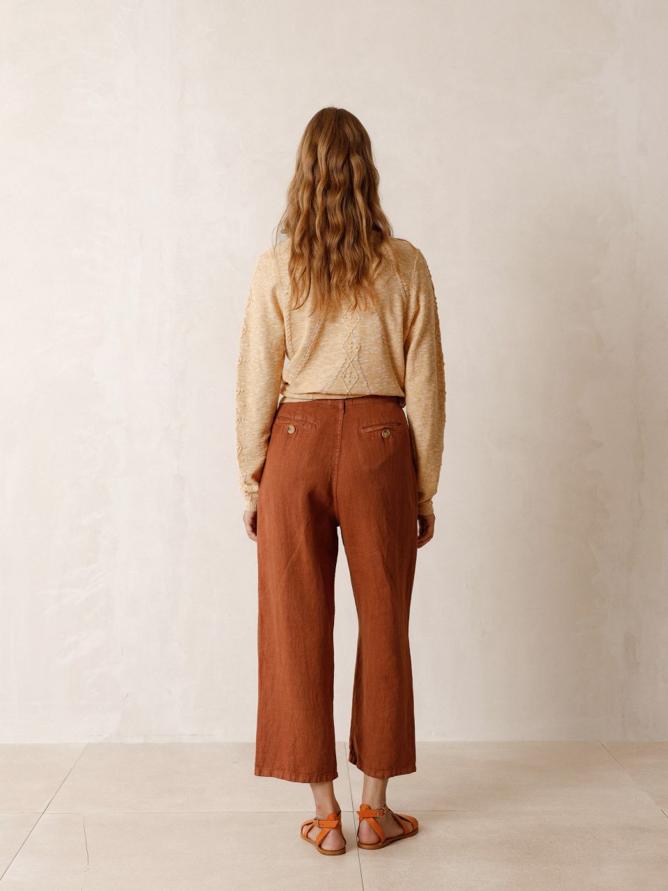 Linen Crop Pant - Indi&Cold