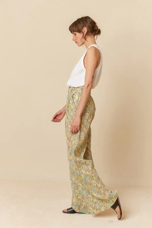 Floral Wide Leg Trousers - Indi&Cold