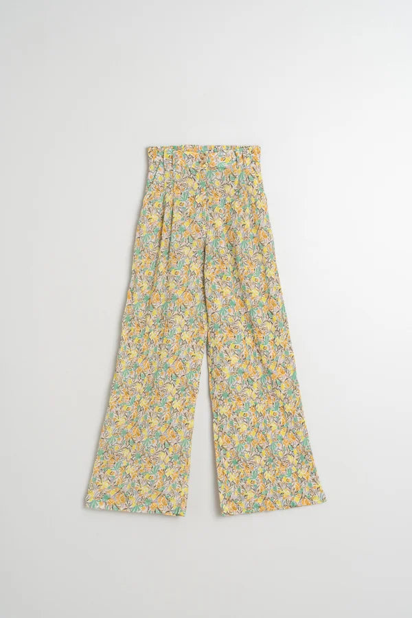 Floral Wide Leg Trousers - Indi&Cold