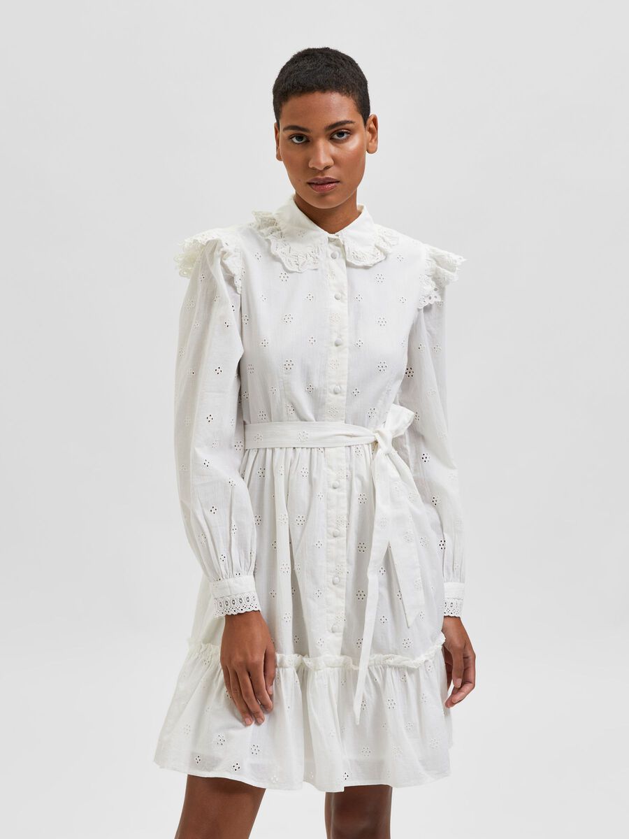 Broderie Organic Dress - Selected Femme