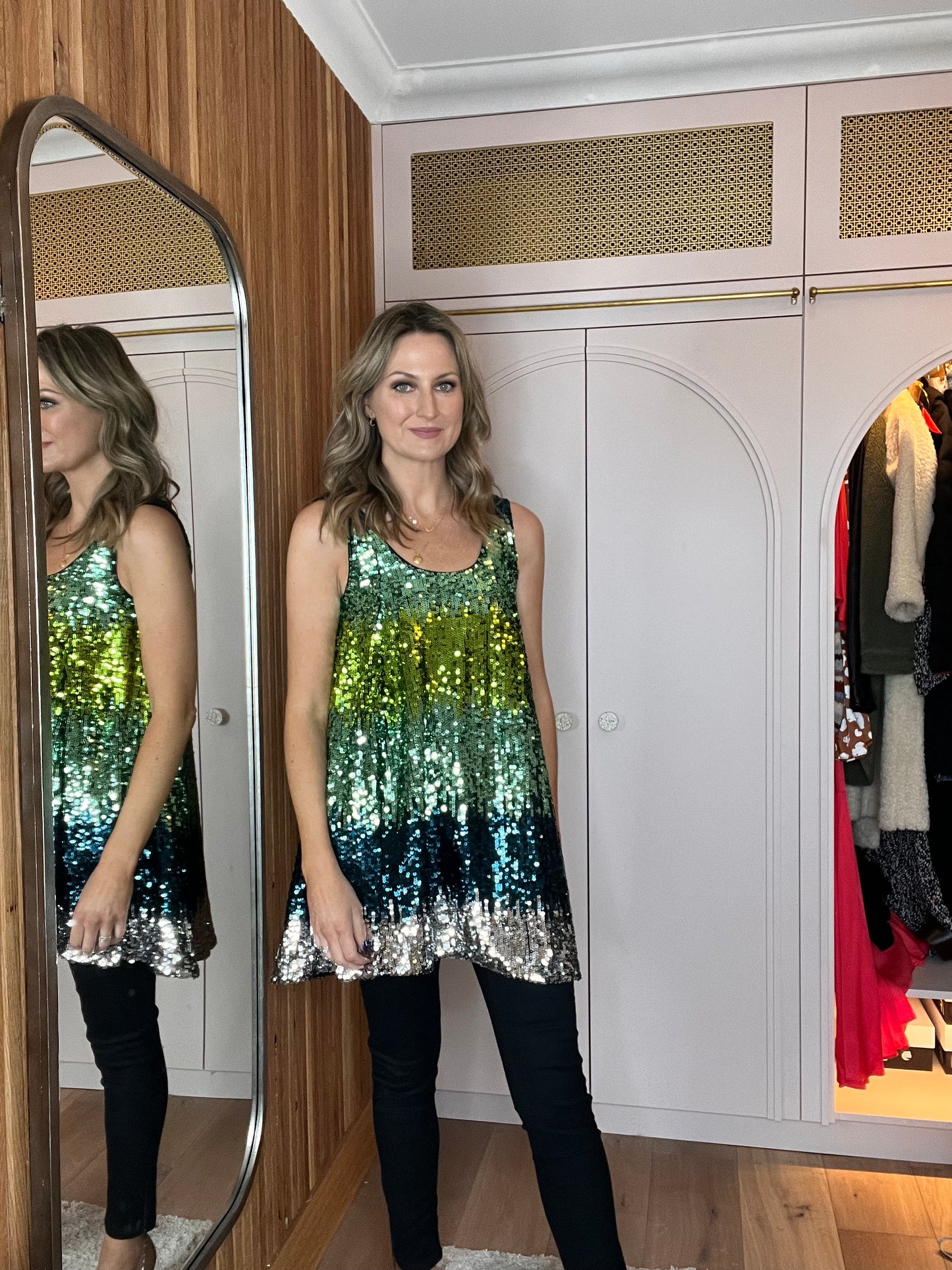 Estari Sequin Swing Dress - French Connection