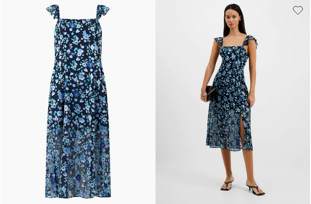 Bette Satin Burnout Dress - French Connection