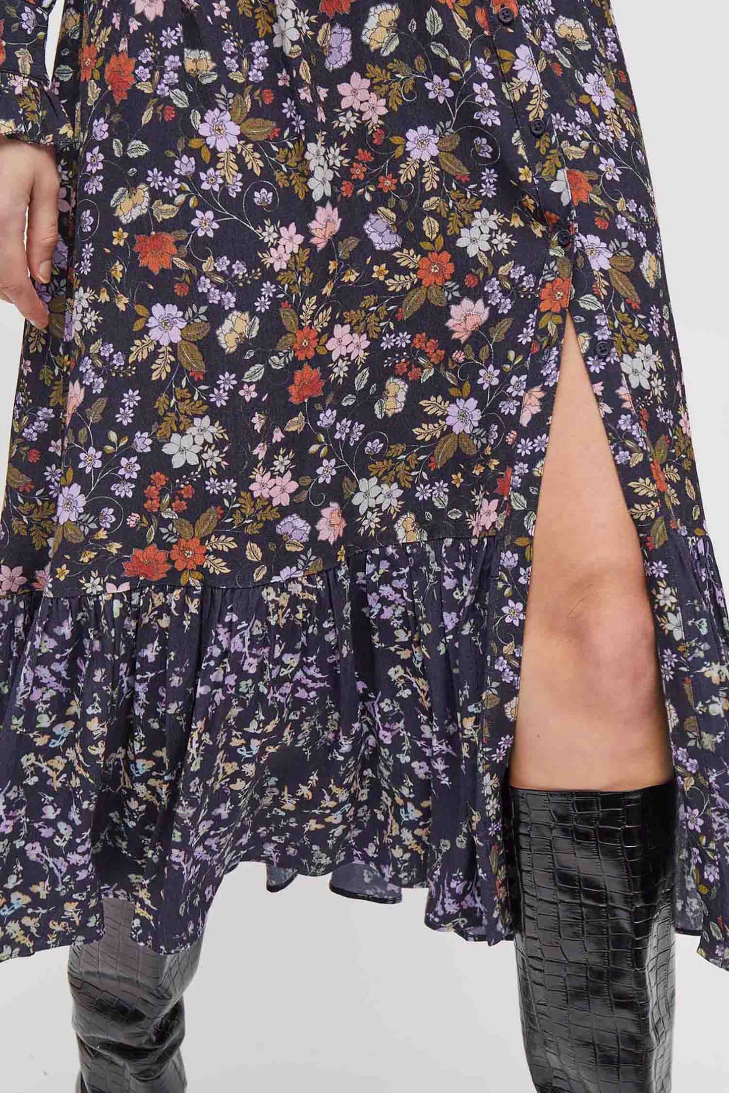 Crepe Ruffled Midi Dress - French Connection