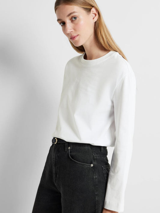 ESSENTIAL BOXY TEE (WHITE) - SELECTED FEMME