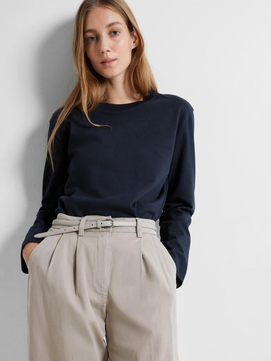 ESSENTIAL BOXY LS TEE - SELECTED FEMME (NAVY)