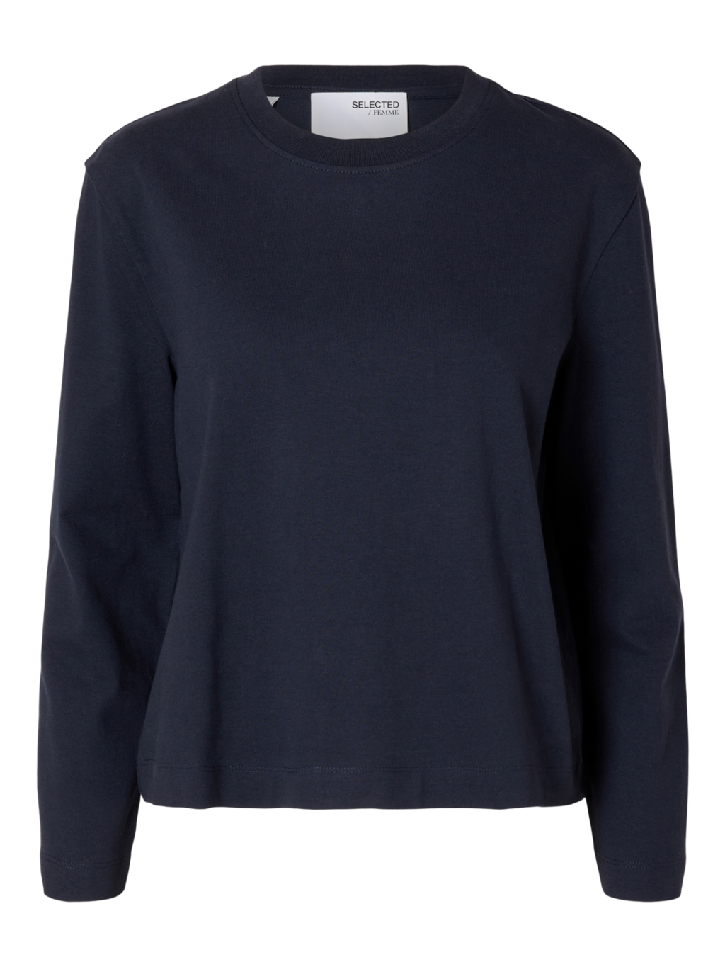 ESSENTIAL BOXY LS TEE - SELECTED FEMME (NAVY)