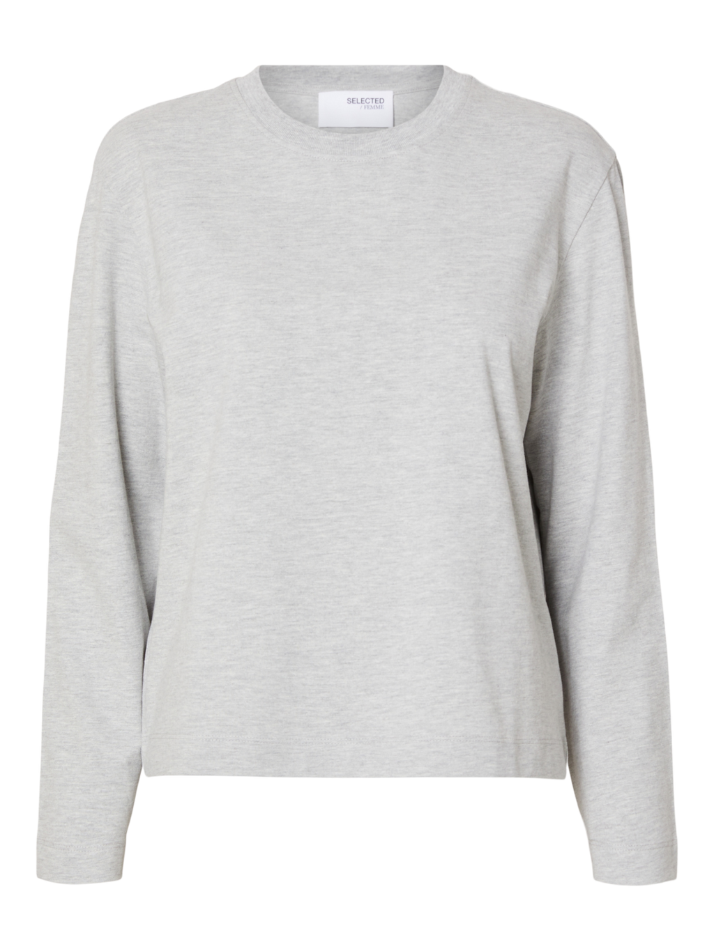 ESSENTIAL BOXY LS TEE - SELECTED FEMME (GREY)