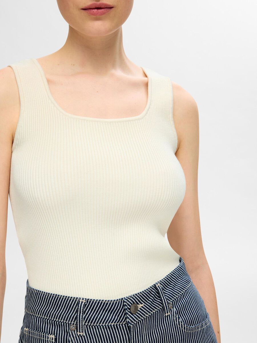 Ribbed Tank (birch) - Selected Femme