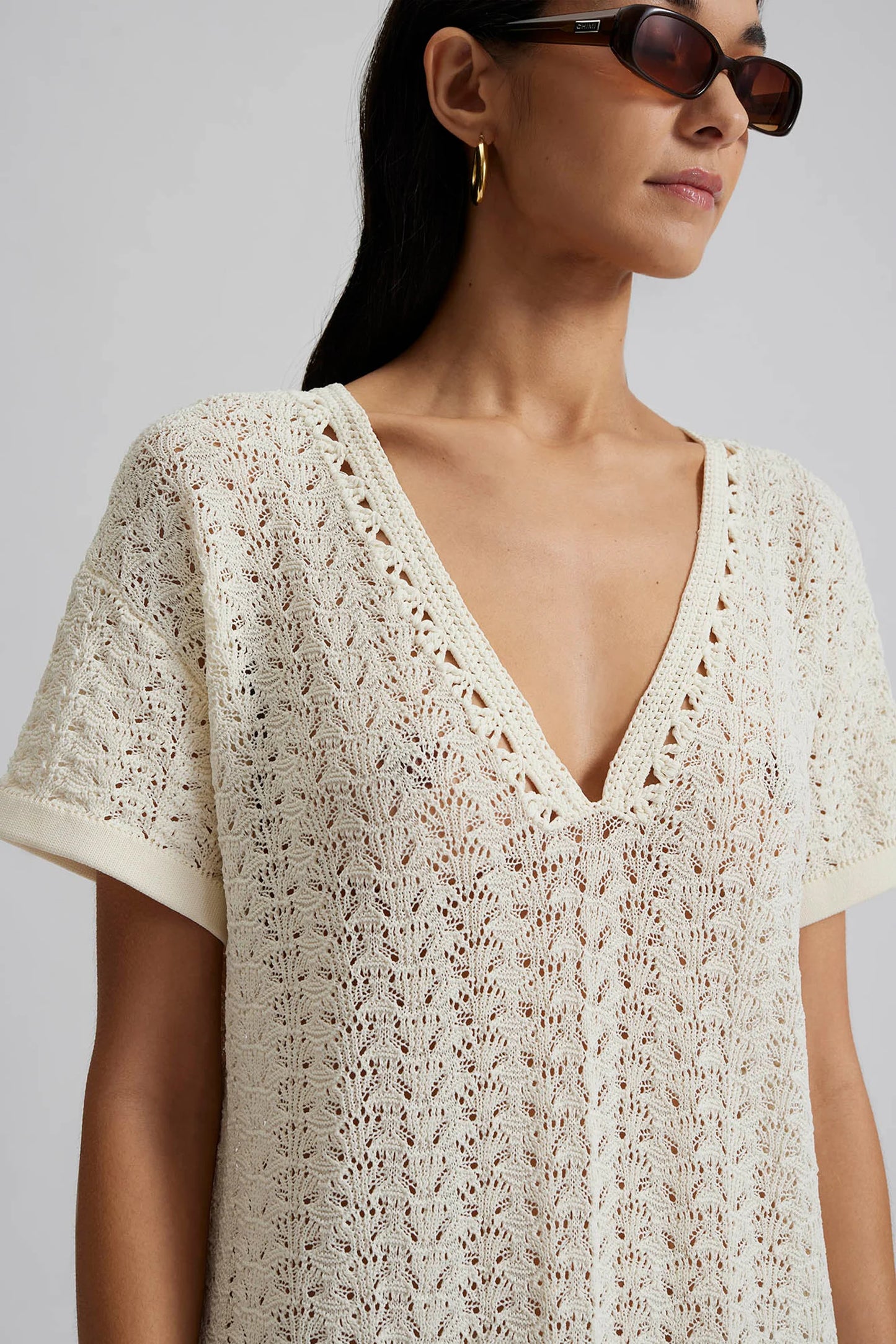 Aira Fringe Detail Knitted Kaftan - Malina