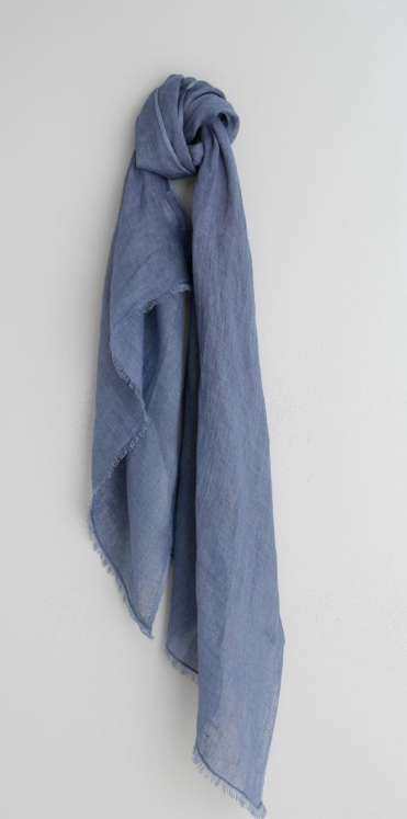 Linen Scarf (Blue) - Indi & Cold