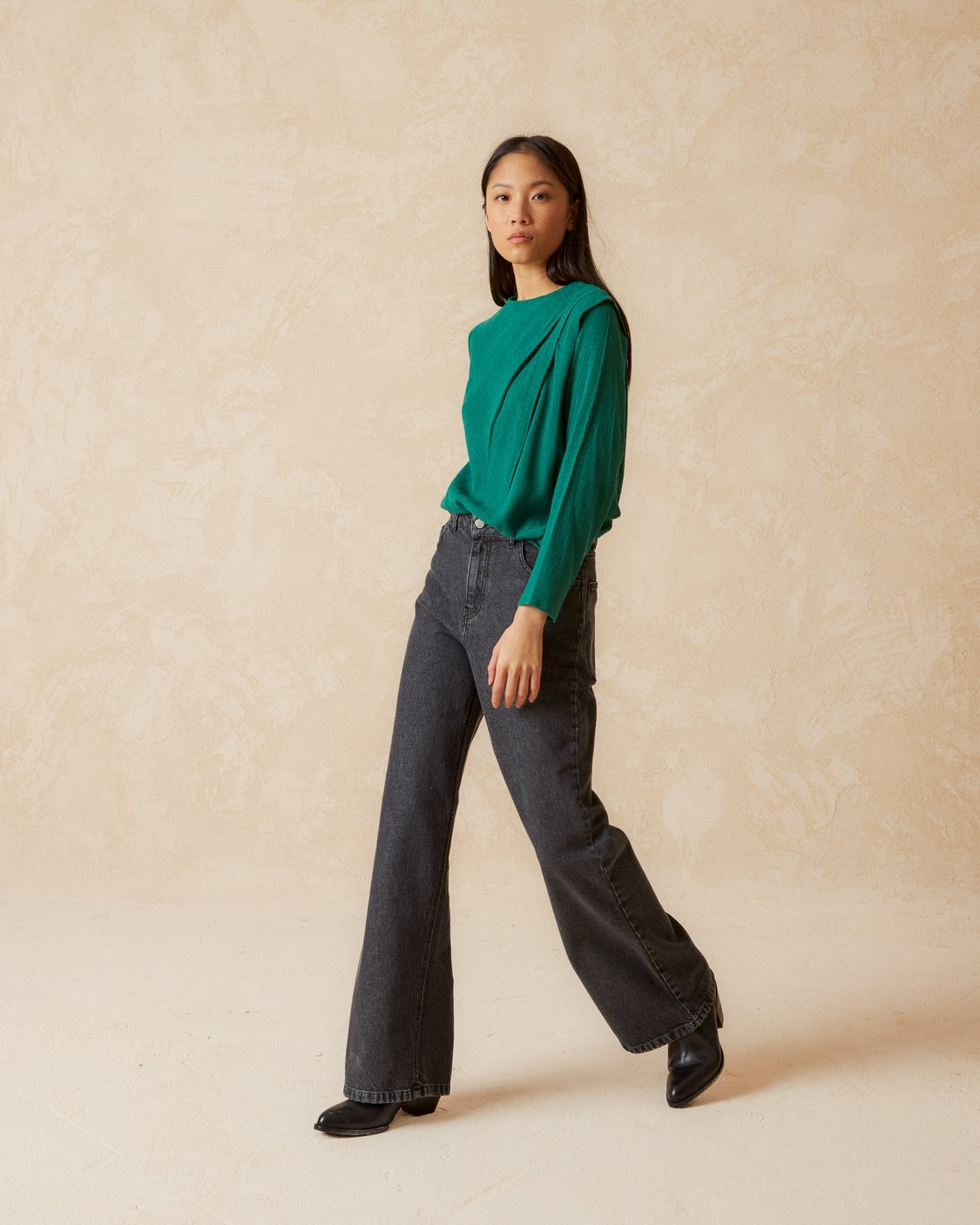 WIDE LEG DENIM PANTS - INDI&COLD