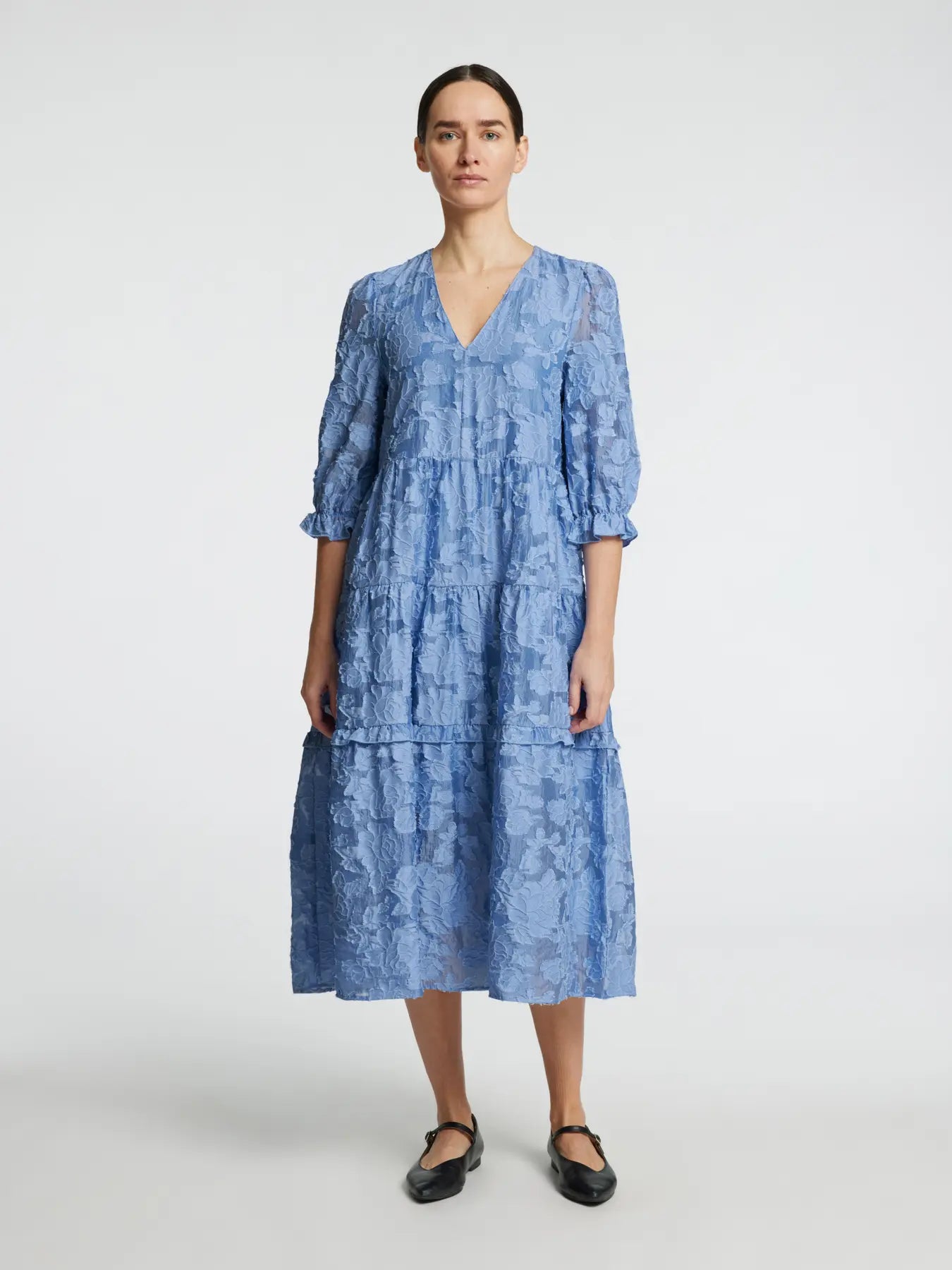 CATHI 3/4 MIDI DRESS - SELECTED FEMME