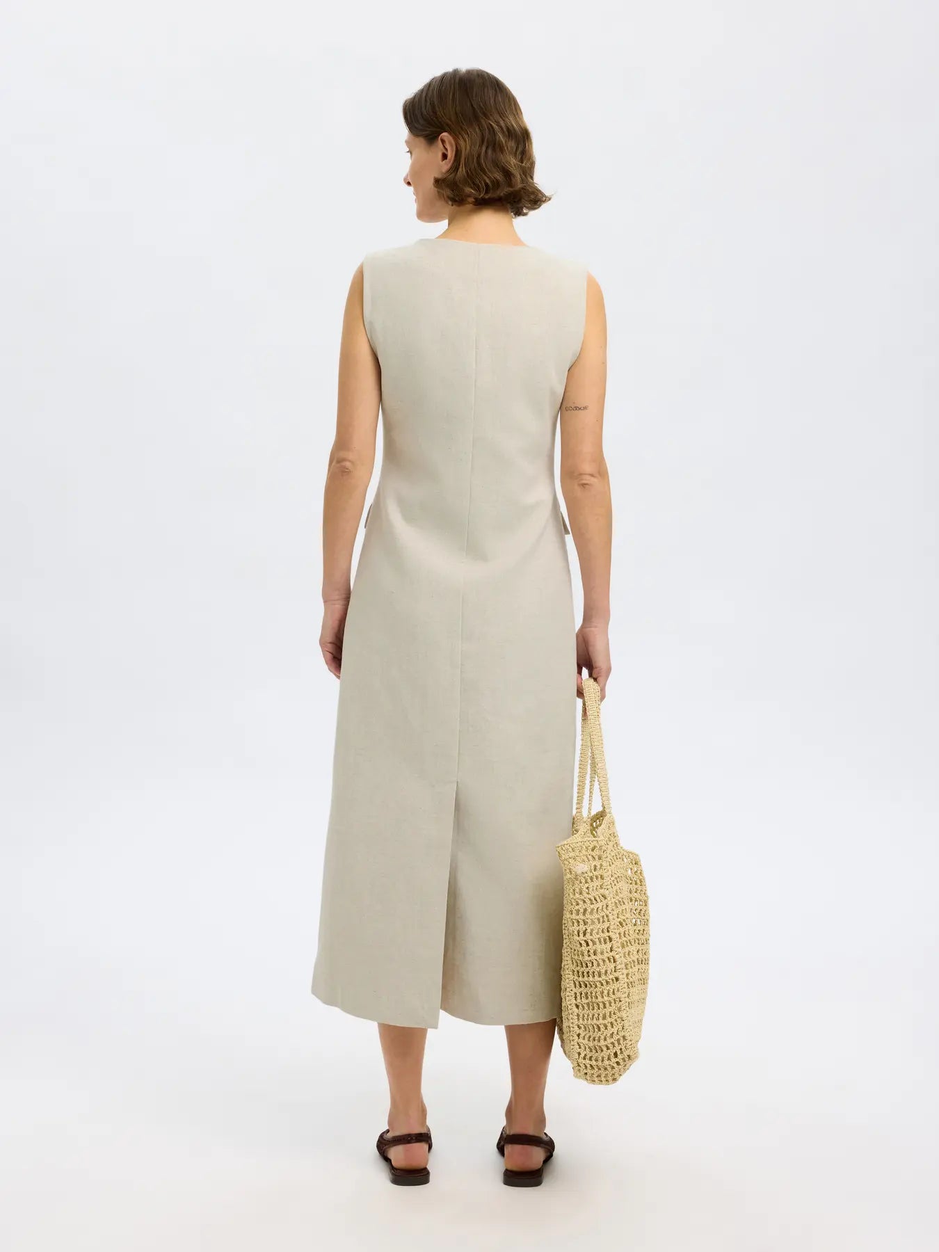 SLFVENJA LINEN BLEND DRESS - SELECTED FEMME