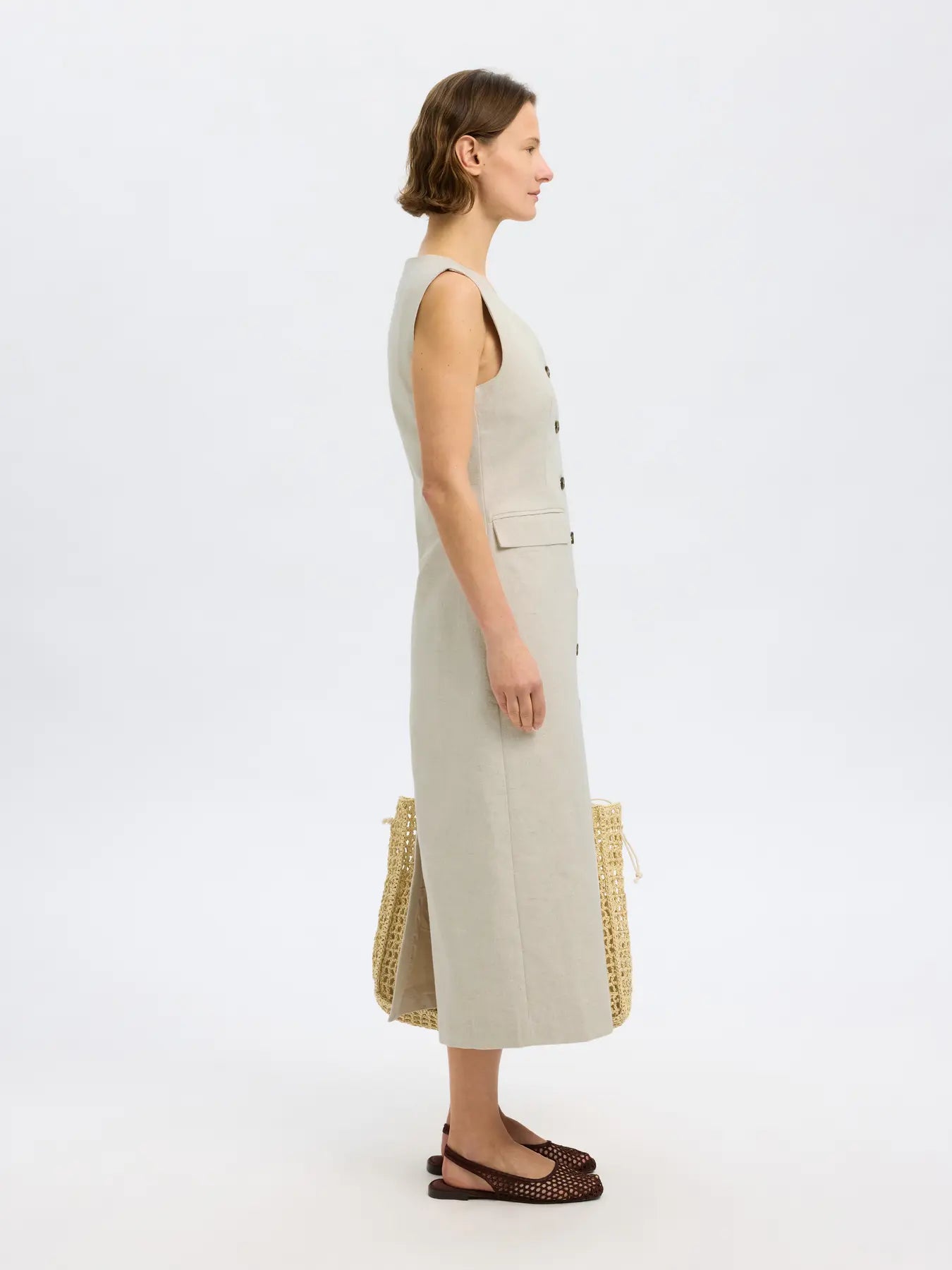 SLFVENJA LINEN BLEND DRESS - SELECTED FEMME