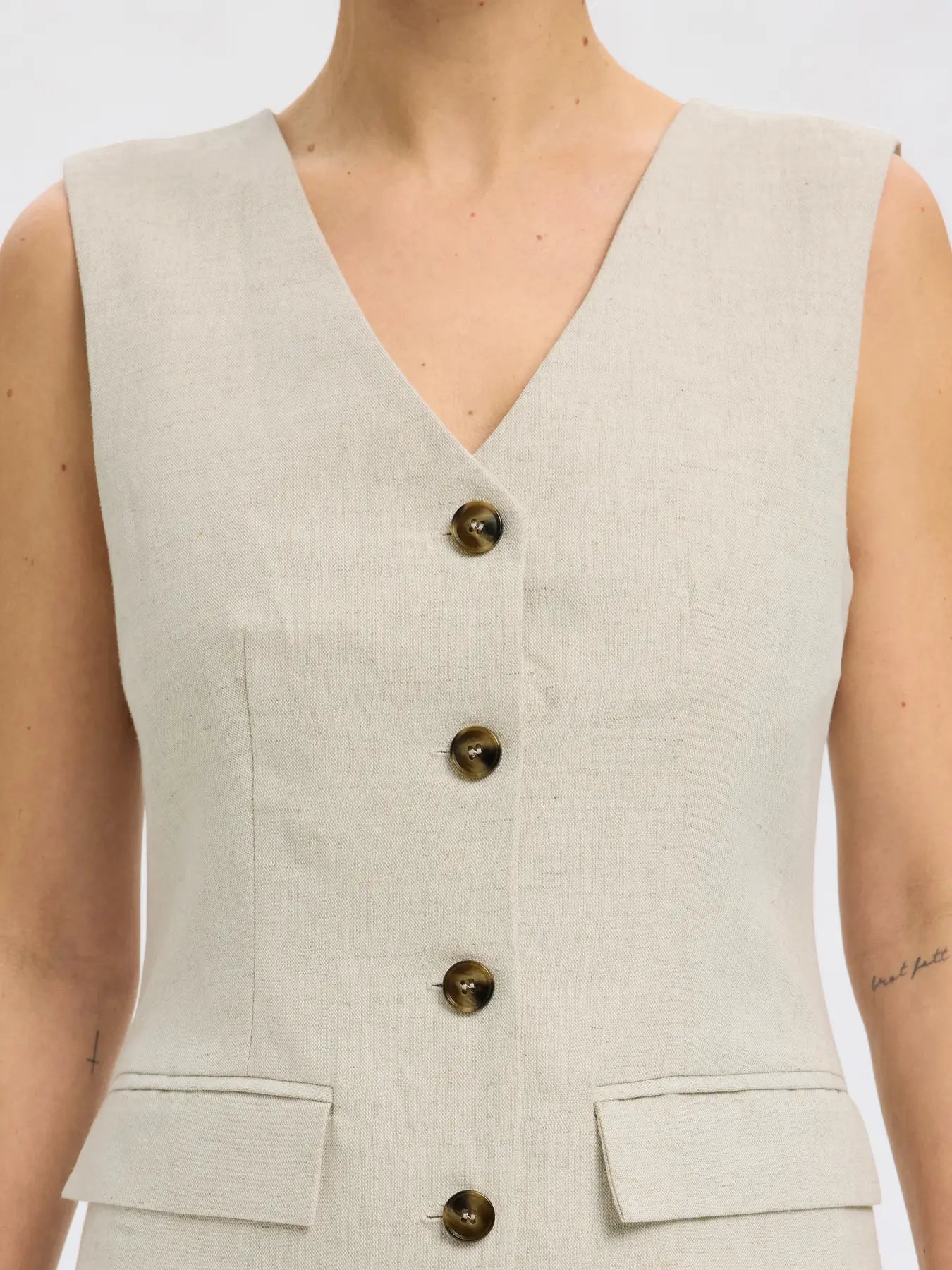 SLFVENJA LINEN BLEND DRESS - SELECTED FEMME