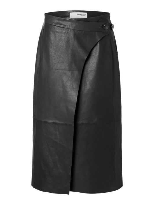 MALIA LEATHER WRAP SKIRT - SELECTED FEMME