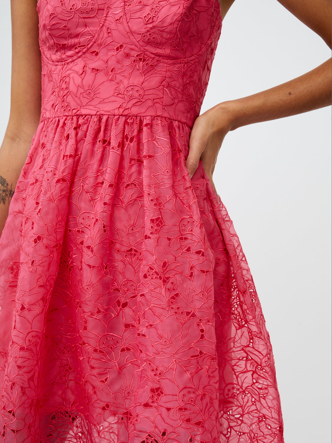 Embroidered Lace Strappy Dress - French Connection