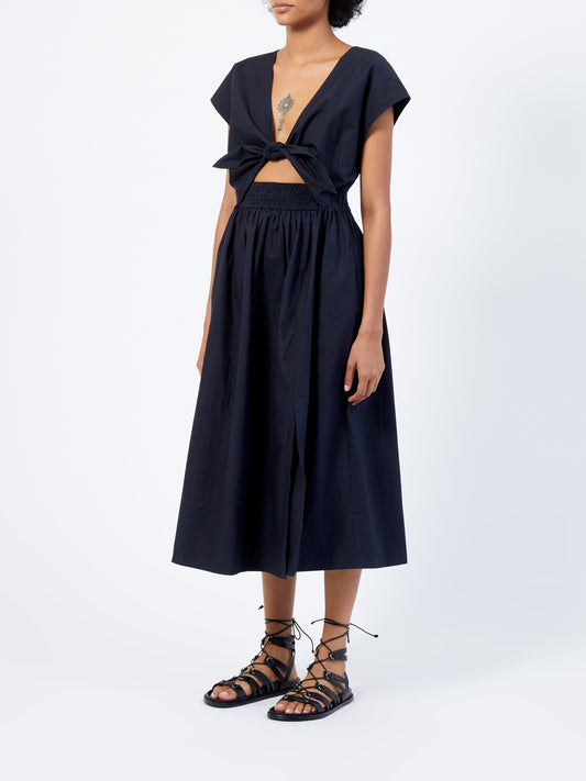 Barletta Poplin Tie Midi Dress - French Connection