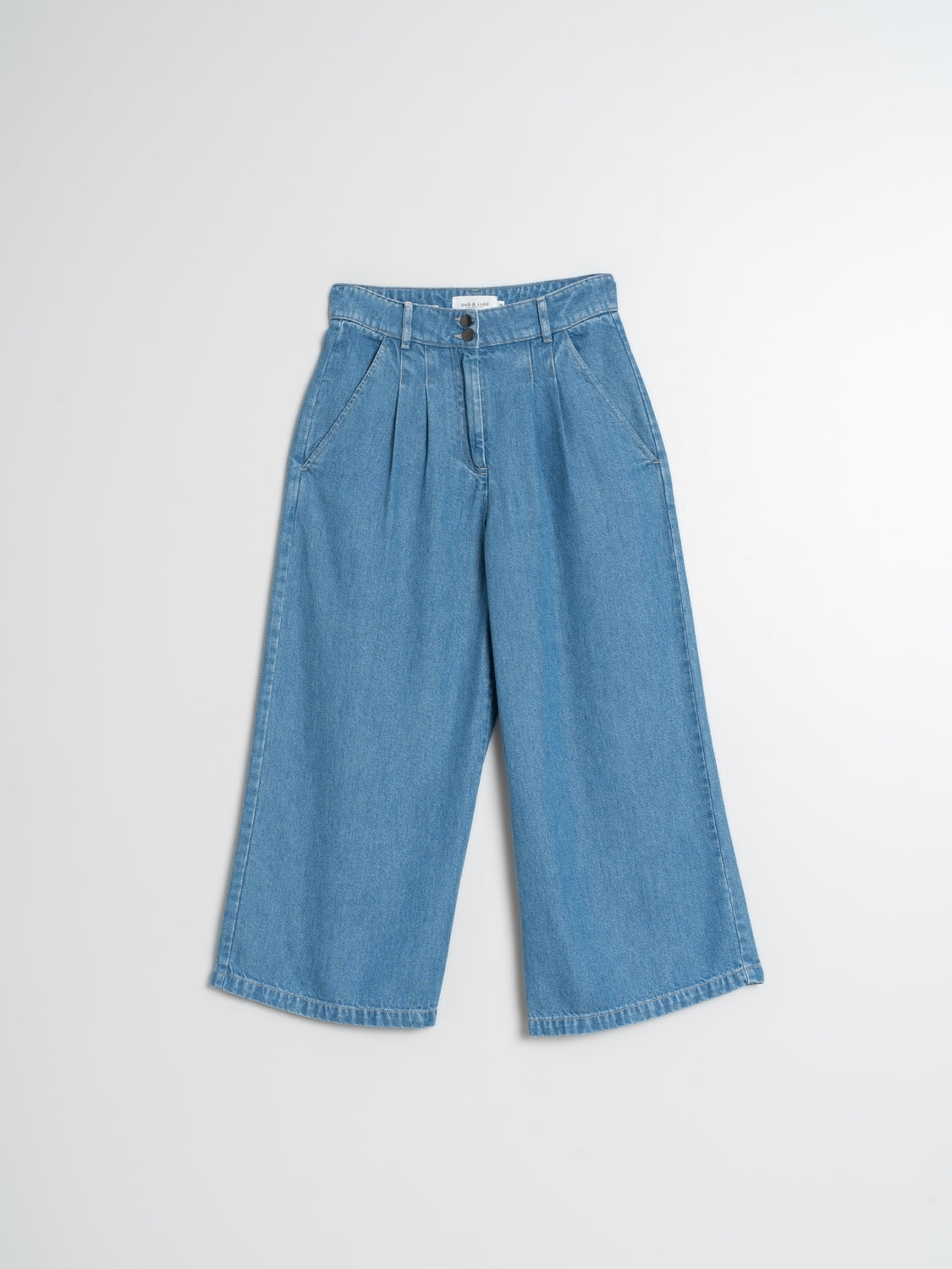 WASHED EFFECT DENIM PANTS - INDI&COLD