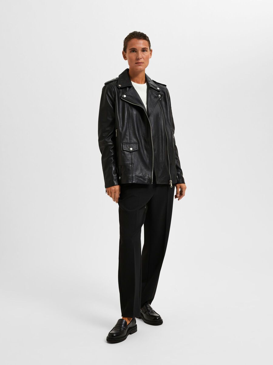 Studded Leather Jacket - Selected Femme