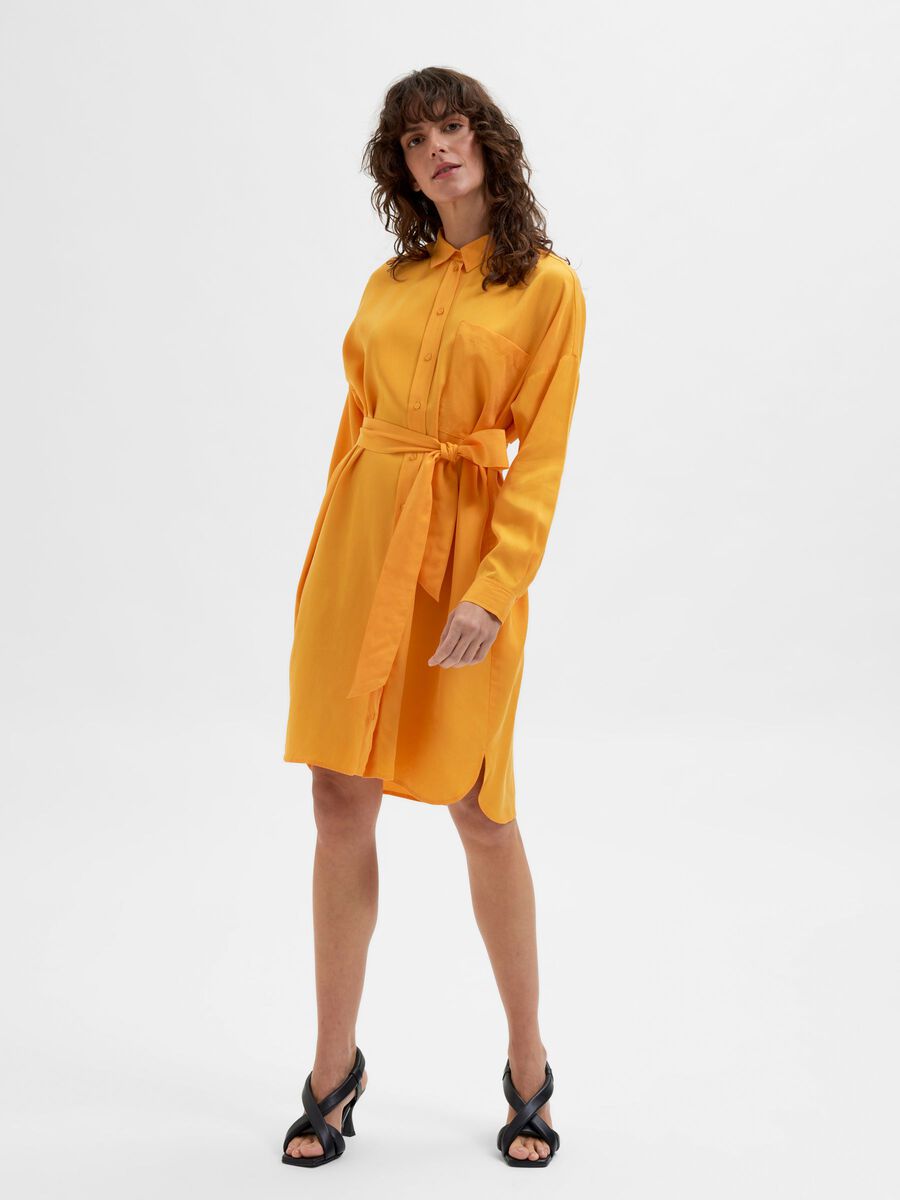 Orange Shirt Dress - Selected Femme