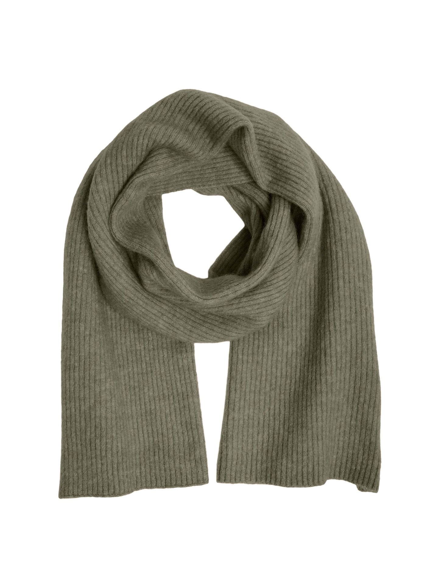 Knitted Scarf (Olive) - Selected Femme