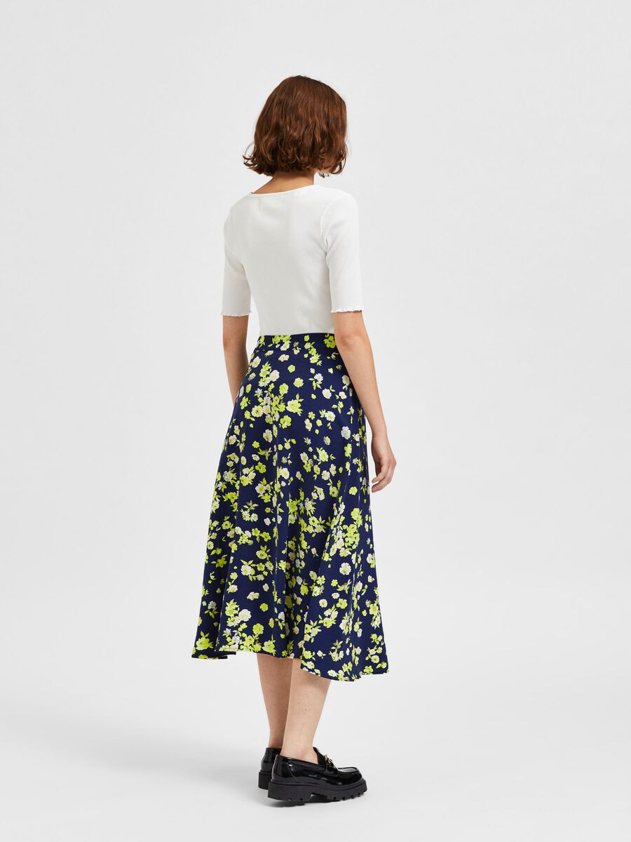 Floral Midi Skirt - Selected Femme